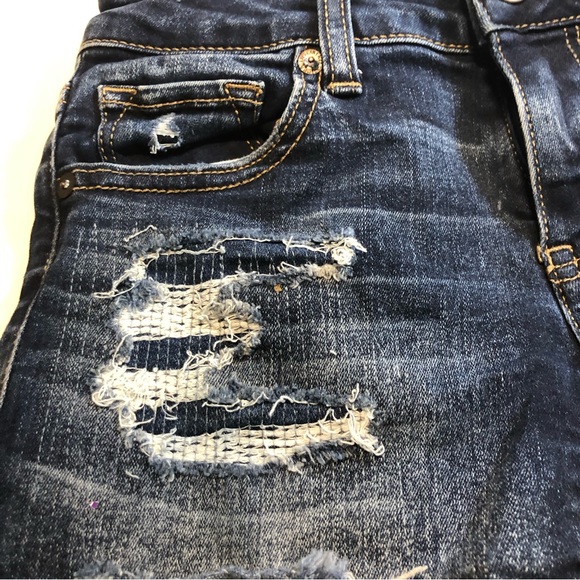 American Eagle Denim Shorts Super Stretch AEO Denim, MIDI Size 0 - Picture 8 of 11